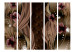 Room Divider Burgundy Pansies II (5-piece) - abstraction in flowers and crystals 132921 additionalThumb 3