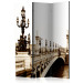 Folding Screen Alexandre III Bridge in Paris (3-piece) - sepia-toned architecture 133121
