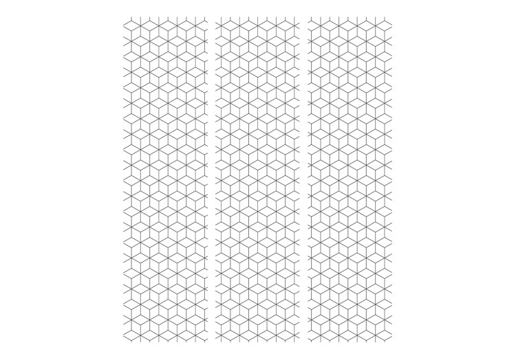 Folding Screen Cubes - Texture (3-piece) - background in a simple geometric pattern 133421 additionalImage 3