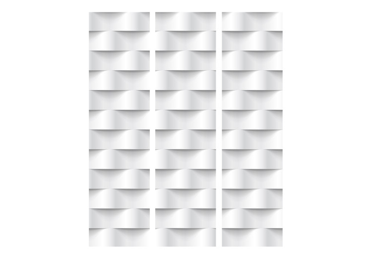Room Separator White Illusion (3-piece) - unique abstraction in uniform pattern 133521 additionalImage 3