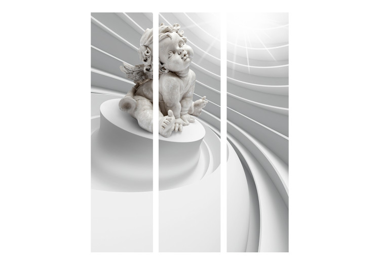 Room Divider Angelic Radiance - romantic angel on a white background in a 3D illusion motif 133721 additionalImage 3