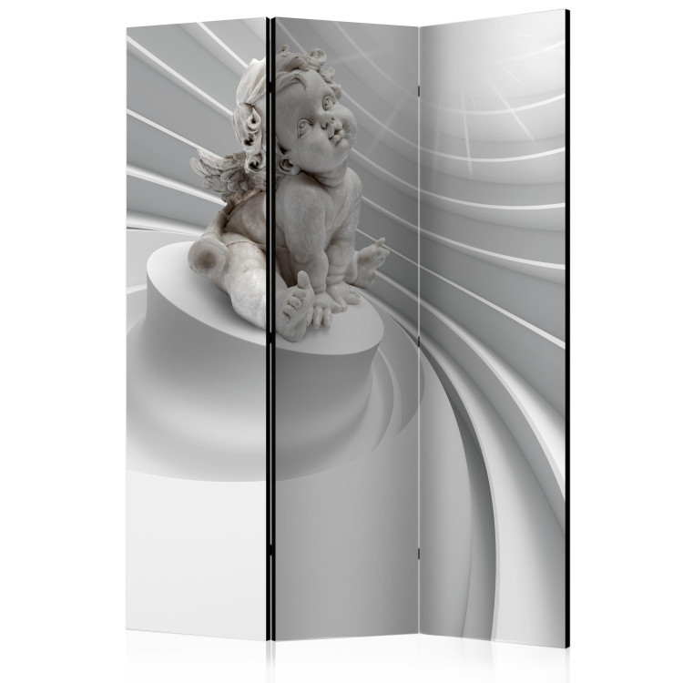 Room Divider Angelic Radiance - romantic angel on a white background in a 3D illusion motif 133721