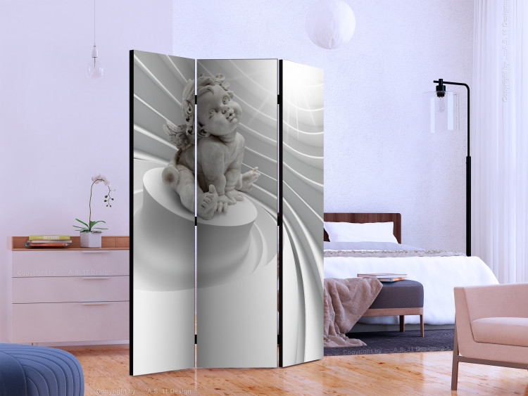Room Divider Angelic Radiance - romantic angel on a white background in a 3D illusion motif 133721 additionalImage 2