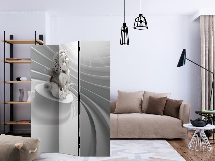 Room Divider Angelic Radiance - romantic angel on a white background in a 3D illusion motif 133721 additionalImage 4