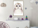Poster Cheerful Owl - portrait of an owl with a flower on a white contrasting background 135721 additionalThumb 17