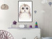 Poster Cheerful Owl - portrait of an owl with a flower on a white contrasting background 135721 additionalThumb 26