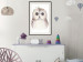 Poster Cheerful Owl - portrait of an owl with a flower on a white contrasting background 135721 additionalThumb 21