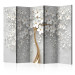 Folding Screen Magical Magnolia II (5-piece) - Tree with white flowers 136121