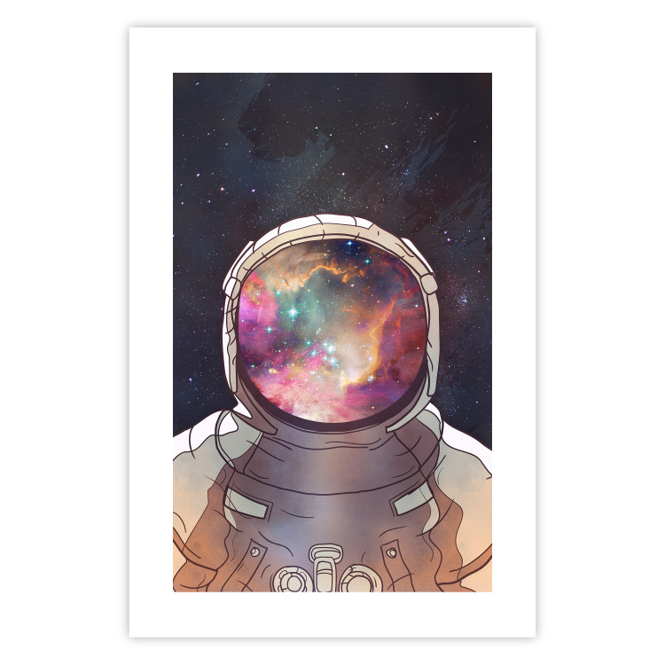 Poster Stellar Explorer - colorful abstraction with an astronaut against a cosmic background 137521 additionalImage 21