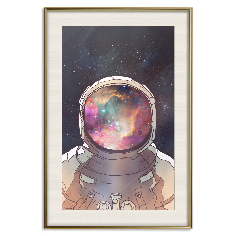 Poster Stellar Explorer - colorful abstraction with an astronaut against a cosmic background 137521 additionalImage 14