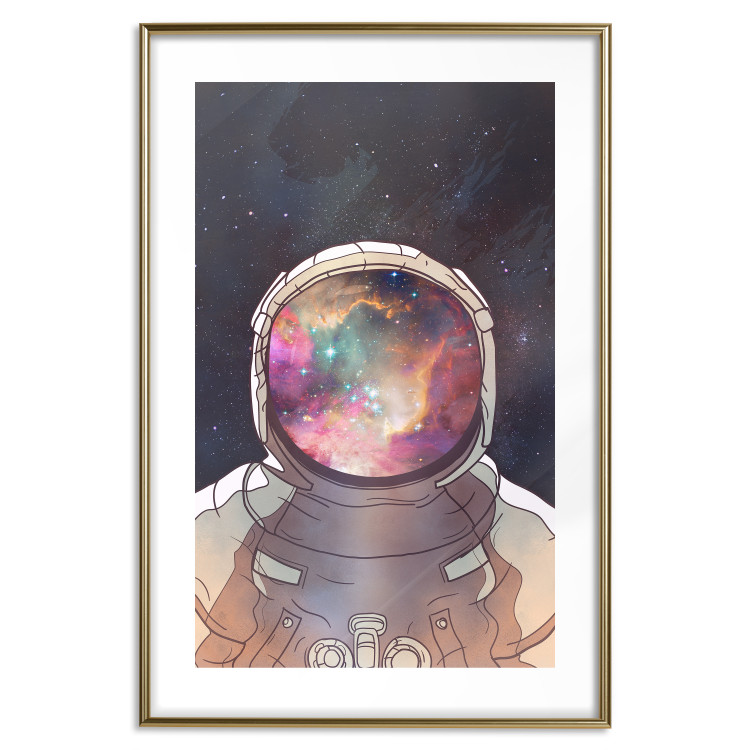 Poster Stellar Explorer - colorful abstraction with an astronaut against a cosmic background 137521 additionalImage 16