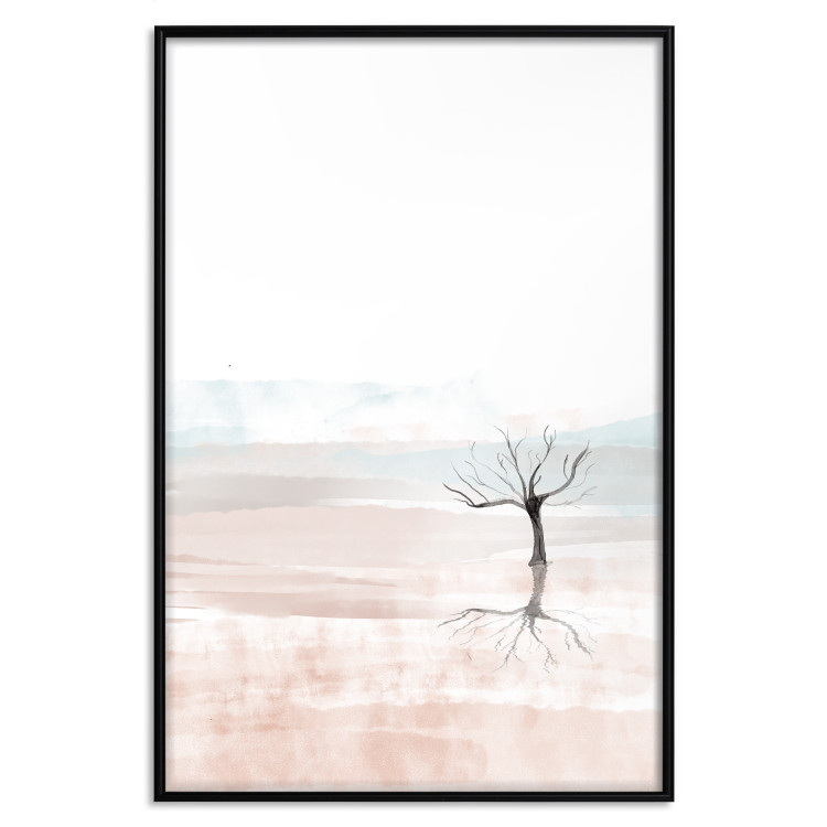 Poster Watercolor Landscape - composition of a landscape of a black leafless tree 137921 additionalImage 12