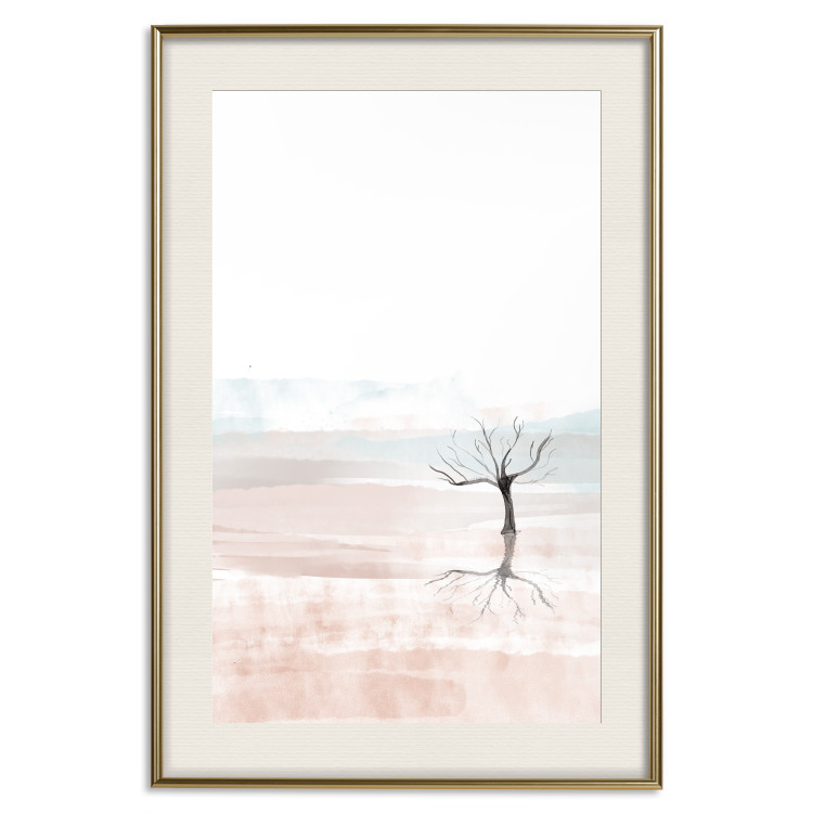 Poster Watercolor Landscape - composition of a landscape of a black leafless tree 137921 additionalImage 18