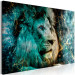 Canvas Print Blue King (1-piece) Wide - lion and gilded abstraction in the background 138221 additionalThumb 2