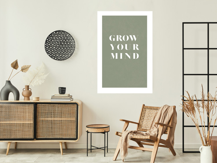 Wall Poster Grow Your Mind - English texts on a contrasting gray background 142321 additionalImage 22