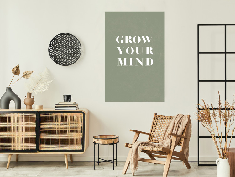 Wall Poster Grow Your Mind - English texts on a contrasting gray background 142321 additionalImage 9