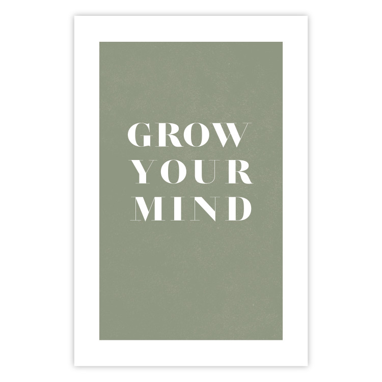 Wall Poster Grow Your Mind - English texts on a contrasting gray background 142321 additionalImage 25