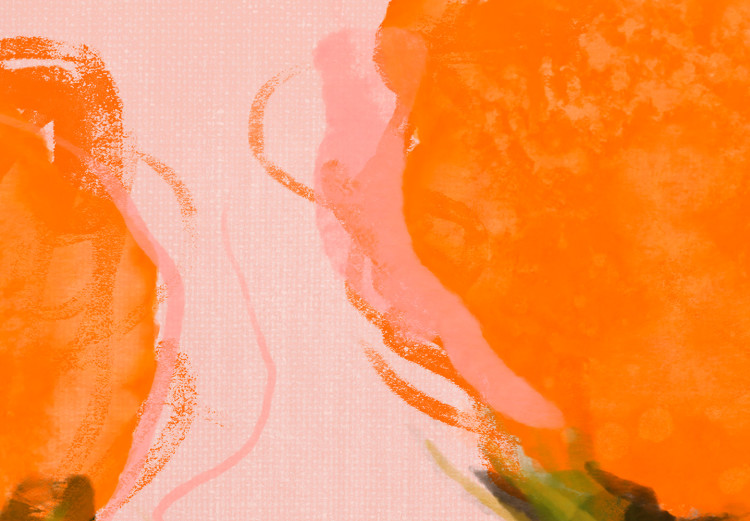 Canvas Art Print Orange Flowers (1-piece) Vertical - three roses in bloom 142821 additionalImage 5