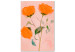 Canvas Art Print Orange Flowers (1-piece) Vertical - three roses in bloom 142821