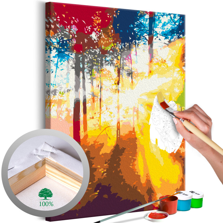 Paint by Number Kit Solar Blast - Sun’s Rays Penetrating the Trees 144621