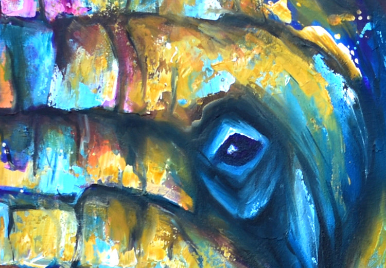 Canvas Print Elephant on Blue Background (1-piece) - animal colorful fantasy 144721 additionalImage 5