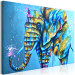 Canvas Print Elephant on Blue Background (1-piece) - animal colorful fantasy 144721 additionalThumb 2