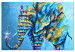 Canvas Print Elephant on Blue Background (1-piece) - animal colorful fantasy 144721