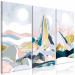 Canvas Abstract Triptych - Three Mountain Landscapes With Elements of Gold 146021 additionalThumb 2