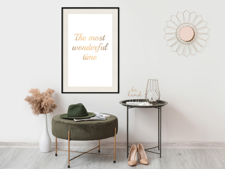 Wall Poster The Most Wonderful Time - Inscription on a White Background, Golden Sentence 146321 additionalImage 18