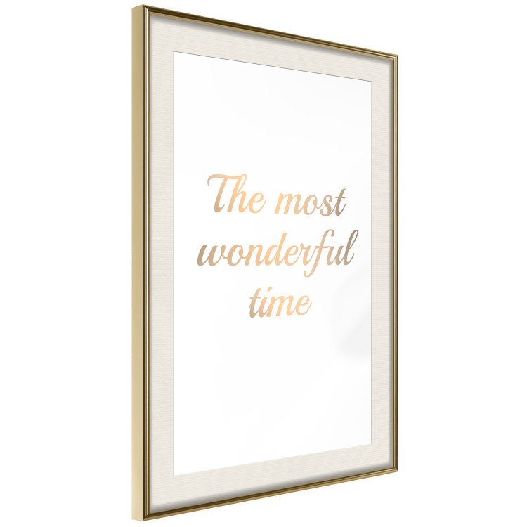 Wall Poster The Most Wonderful Time - Inscription on a White Background, Golden Sentence 146321 additionalImage 11