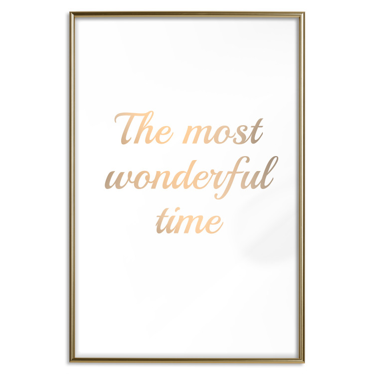 Wall Poster The Most Wonderful Time - Inscription on a White Background, Golden Sentence 146321 additionalImage 15