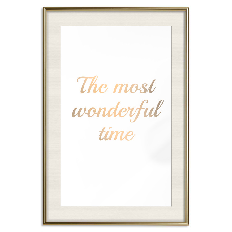 Wall Poster The Most Wonderful Time - Inscription on a White Background, Golden Sentence 146321 additionalImage 27