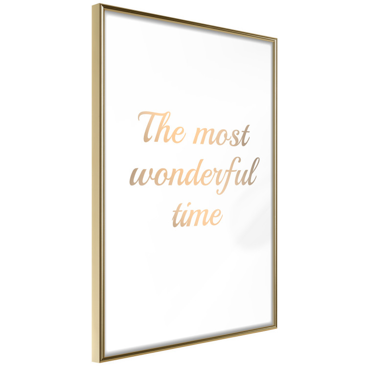 Wall Poster The Most Wonderful Time - Inscription on a White Background, Golden Sentence 146321 additionalImage 5