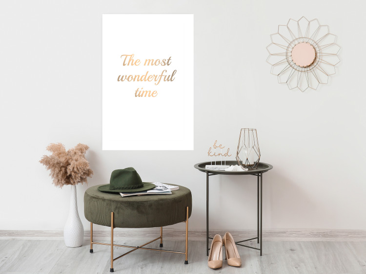 Wall Poster The Most Wonderful Time - Inscription on a White Background, Golden Sentence 146321 additionalImage 9