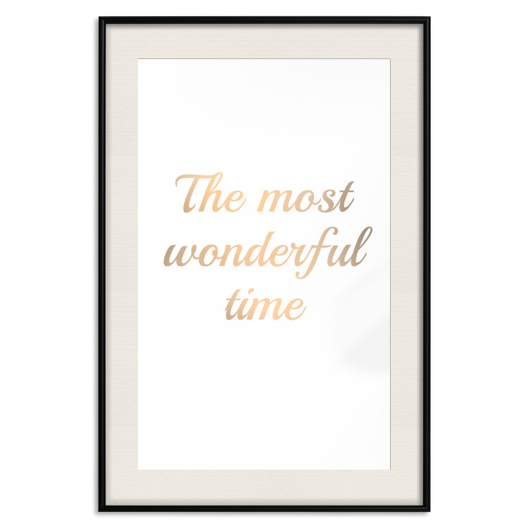 Wall Poster The Most Wonderful Time - Inscription on a White Background, Golden Sentence 146321 additionalImage 26