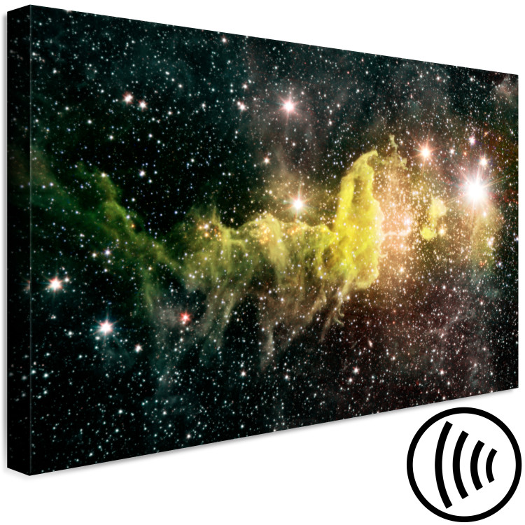 Canvas Art Print Green Nebula (1-piece) - cosmic landscape with shining stars 146421 additionalImage 6