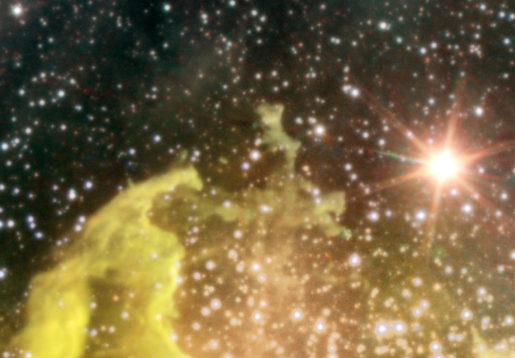 Canvas Art Print Green Nebula (1-piece) - cosmic landscape with shining stars 146421 additionalImage 5