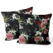 Decorative Velor Pillow Simple beauty - vintage style rose flower design on black background 147121 additionalThumb 3