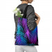 Shopping Bag Neon palm trees - floral motif in shades of turquoise and purple 147621 additionalThumb 3