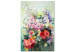 Canvas Art Print Watercolor Bouquet (1-piece) - colorful flowers on a blurred background 149721