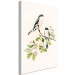 Canvas Print Black-Fronted Shrike - Illustration of a Pair of Birds on a Branch 149821 additionalThumb 2