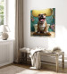 Canvas Art Print AI French Bulldog Dog - Animal Waiting In Colorful Bathroom - Square 150221 additionalThumb 10