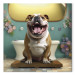 Canvas Art Print AI French Bulldog Dog - Animal Waiting In Colorful Bathroom - Square 150221 additionalThumb 7