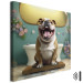 Canvas Art Print AI French Bulldog Dog - Animal Waiting In Colorful Bathroom - Square 150221 additionalThumb 8