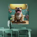 Canvas Art Print AI French Bulldog Dog - Animal Waiting In Colorful Bathroom - Square 150221 additionalThumb 5
