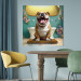 Canvas Art Print AI French Bulldog Dog - Animal Waiting In Colorful Bathroom - Square 150221 additionalThumb 3