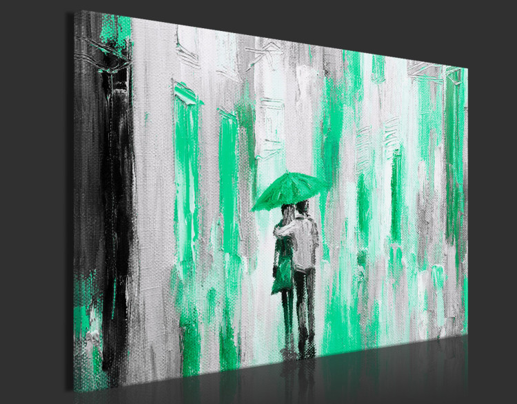 Acrylic print In Love Under an Umbrella - Graphics With a Couple Walking in the Rain [Glass] 150621 additionalImage 6
