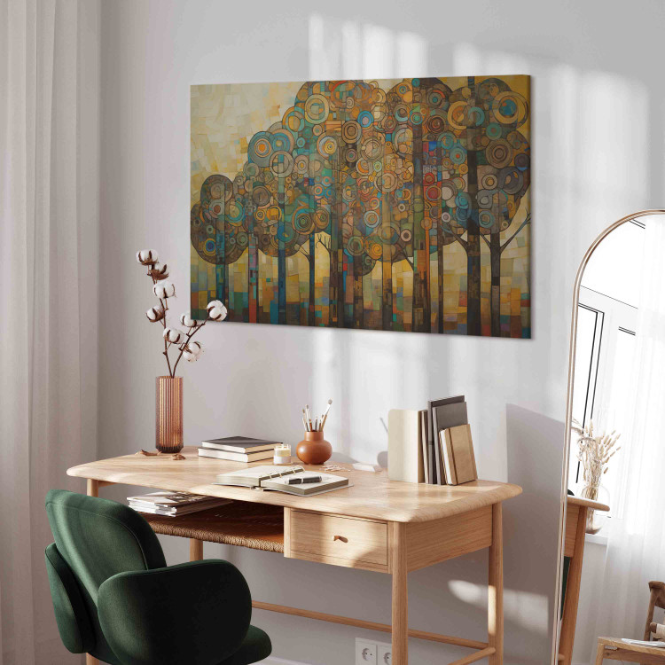Canvas Art Print Mosaic Forest - An Abstraction With a Forest Motif Generated by AI 151121 additionalImage 5