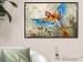 Poster Parrot in the Jungle - A Colorful Bird Among the Green Leaves of a Monstera 151521 additionalThumb 12
