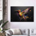 Canvas Print Colorful Bird - Watercolor Vision of a Hummingbird on a Black Background 159521 additionalThumb 3